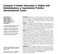 儿童髓母细胞瘤或幕上原始神经外胚层肿瘤的饮食干预评价